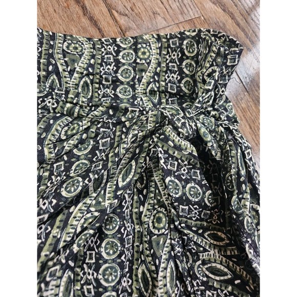 Vtg 90s Y2K Contempo Casuals Green Women's Long Skirt Size 11 Faux Wrap - Picture 9 of 9